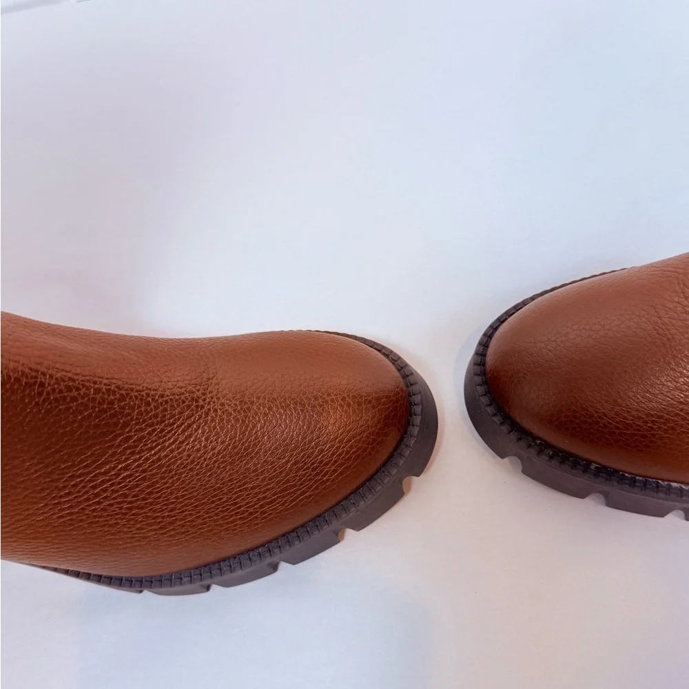 Coach Brown Cindy Pebbled Leather Riding Boot NEW